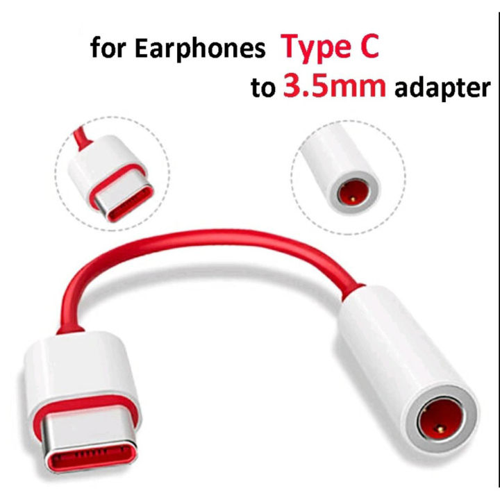Original Oneplus Earphone Jack Adapter Type-C To 3.5mm Headphone Connector, Noise Cancelling Headphones Jack Converter Audio Adapter for OnePlus Nord CE/ 10 Pro/ 9 Pro/ 9/ 9R/ Nord/ 8 Pro/ 8T/ 8/ 7T Pro/ 7T/ 7T Pro/ 7 Pro/ 6T/ 6 (3.5MM Jack)