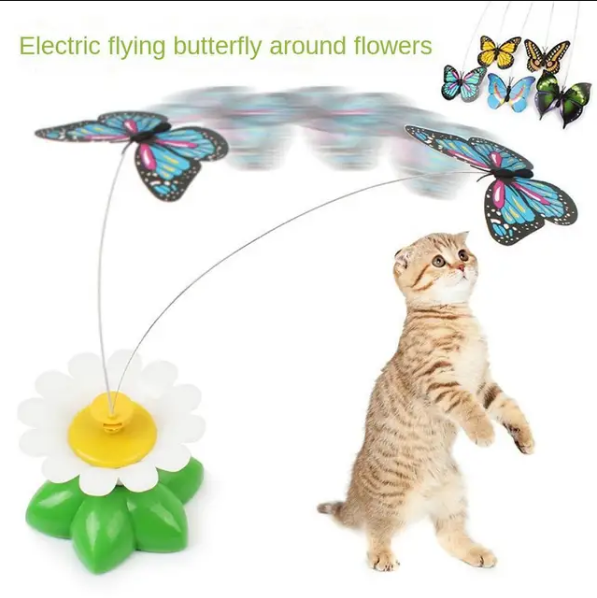 Automatic Electric Rotating Cat Toy Simulation Butterfly Toys for Cat Automatic Rope Funny Cat Stick Pet Product Cat Accessories