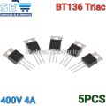 5PCS BT136  BT136-600E 600V 4A Triacs RAIL TRIAC TO-220. 