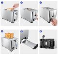 FREIHAFEN 800W Toaster 2 Scheiben Edelstahl. 