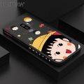Hontinga for Samsung Galaxy S9 Plus Case Side Design Phone Cover Cartoon Anime Girl Cover Square Edge Pattern Liquid Silicone Trend Case. 