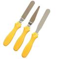 Professional Offset Icing Spatula Set with Plastic Handle -Two Angled and One Straight Spatula. 