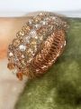 Gold-Plated Zircon Kundan Bracelet – Traditional Bridal & Festive Jewelry for Girls | Fashion Gift. 