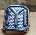 Fashion Men's Ring Silver Empire Silver with Black shade IYI Titanium Men's Ring Usman kazi Usman ghazi. 