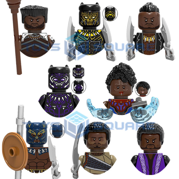 【HOT】 The Black Erik Killmonger Panther Man Ape Shuri W'kabi T'challa N’Jadaka M'baku Model Blocks MOC Bricks Set Gifts Toys X0191