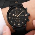 【ETOP】 Men Casual Sport Watches Geneva Leather Band Calendar Quartz Watch   Reloj Hombre Erkek Kol Saati. 