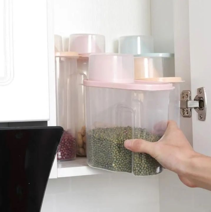 DAAL JAR FOOD GRADE PP Plastic 1.9L Air Tight Storage Box Grain Pulses Flour Rice Pasta Cereal Dry Food Snacks Container