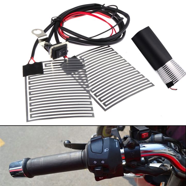 Motorcycle Heated Grip Pads 5 Gear Temperature Control Fast Warm Handlebar Hand Warmers IP67 Suitable For 12V Motorcycles ATV Scooters