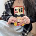100%new Celebrity Trend+In Stock+COD Cute Cartoon Mickey Squishies Phone Case for IPhone 16 15 14 Plus 13 12 Pro Max Blowing Bubble Protection Soft Silicone Cover. 