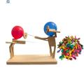 Childrenworld Engaging Wooden Fighter Game Fast-paced Bamboo Battle Balloon Game with Wooden Fencing Puppets Thrilling Balloon Fight Fun Toy Balloon Bamboo Battle Game. 