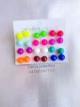 12pairs /pack Multicolor New Korean Style Studs Simple Geometric Mixed Plastic Earrings For Women With Ear Piercings New design New Arrivals  by alika. 