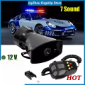 7-Sound Loud Car Warning With Mic Alarm Loudspeaker 12V Siren Air Horn Megaphone  Firemen Car Horn. 