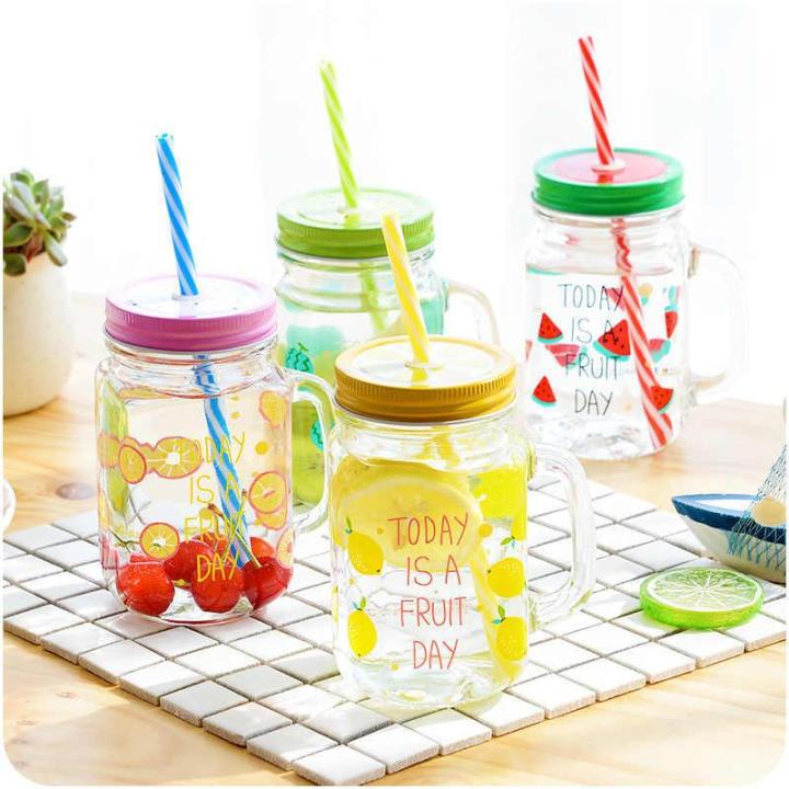 Mason%20Jar%20Mug%20Multicolor%20With%20Straw%20and%20Lid%20-%20Image%202