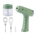 3 In 1 USB Electric Egg Beater Garlic Meat Grinder Food Blender Electric Chopper Hand Mixer Egg Beater Chopper Electric Whisk Mixer Coffee Milk Cream Beater. 