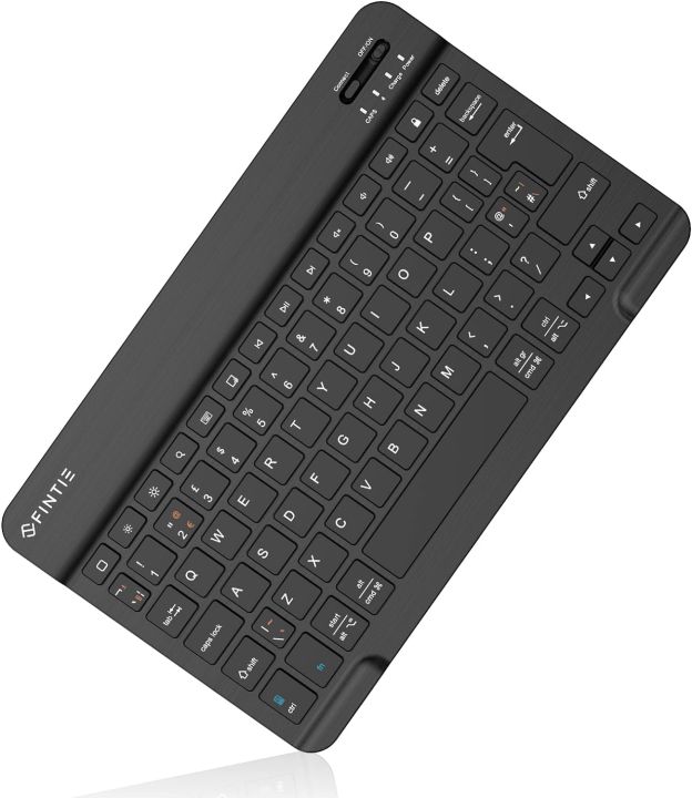 FINTIE Wireless Keyboard Compatible with iOS & Android System, 10 inch USB Rechargeable Bluetooth Keyboard Compatible with iPad/Samsung/Lenovo/Huawei, QWERTY UK Layout