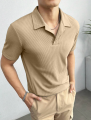 Textured Waffle Knitted Polo T-shirts for Men - 2025 Men’s knitted Polo T-shirt - Stylish Men’s Polo Tshirt - Polo T-shirts for Men. 