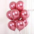 5pcs 10inch Original Shiny Pink Chrome Balloons Solid Metallic Balloon Chrome Pink Theme Balloon Party Balloons High Quality Latex Balloon Birthday Party Decoration, Wedding helium balloon. 