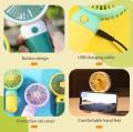 Pack of 02 - Mini Portable fans rechargeable battery | USB Cooling Fan Super Strong hanging fan | Portable Personal Fan Super Quiet Fan Cooling Fan Summer | Fan for Outdoor with Face mask. 