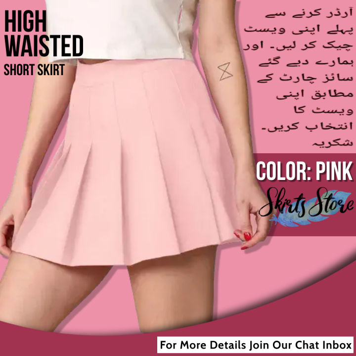 Skirts%20Store%20Women's%20High%20Waisted%20Casual%20Dress,%20School%20Uniforms%20Solid%20Pleated%20Short%20Skirt%20-%20Skirt%20For%20Women%20-%20Night%20Skirt%20For%20Women%20-%20Pink%20Skirt%20-%20Image%203