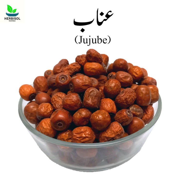 Unab 100gm عناب - Jujube - 100% Original, Pure Imported From Iran Anab / Annab / Unnab / Unaab / Jojoba / Jujuba / Jojobe 100 grams by Herbisol