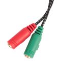 2Pcs Cable Adapter 2 in 1 Splitter 4 Pole 3.5mm Audio Earphone Headset to 2 Female Jack Headphone Mic Audio Cable 3 Pole. 