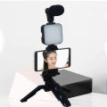 AY-49 Professional Video Making Kit with Tripod 49 LED Ring Light and Microphone Portable Vlogging Studio Setup for Smartphone TikTok YouTube Live Streaming Makeup Photography Overhead Shots Content Creation and Online Recording. 