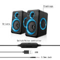 Ft-165 Computer Speakers With Heavy Bass Volume , 3.5mm Audio, USB Wired Powered Built-in Four Loudspeaker Diaphragm Multimedia Speaker for Gaming PC,Laptops And Computers. 