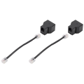 2PCS RJ11 Telephone Cable Splitter 15cm Cable 6P4C 2 Ports Telephone Cable Splitter Adapter Easy Install Easy to Use. 