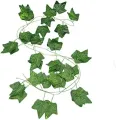 Best artificial leaves plants garland green leaf bail 7 ft approx. natural look for decoration/ Green leaf garland/Wedding decor/ Bedroom decor/ Birthday decor/ Garden party decor/ Fake hanging plants/ Foliage green leaves ribbon/Wall garden. 