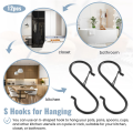 12PCS S Hooks for Hanging for Kitchen Utensil and Closet Rod - Black. 