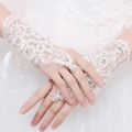 【HOT】 Girls Princess Gloves Girls Dress Glove Lace Diamond Performance Photography Costume Wedding Accessories For Kids Birthday Gift. 