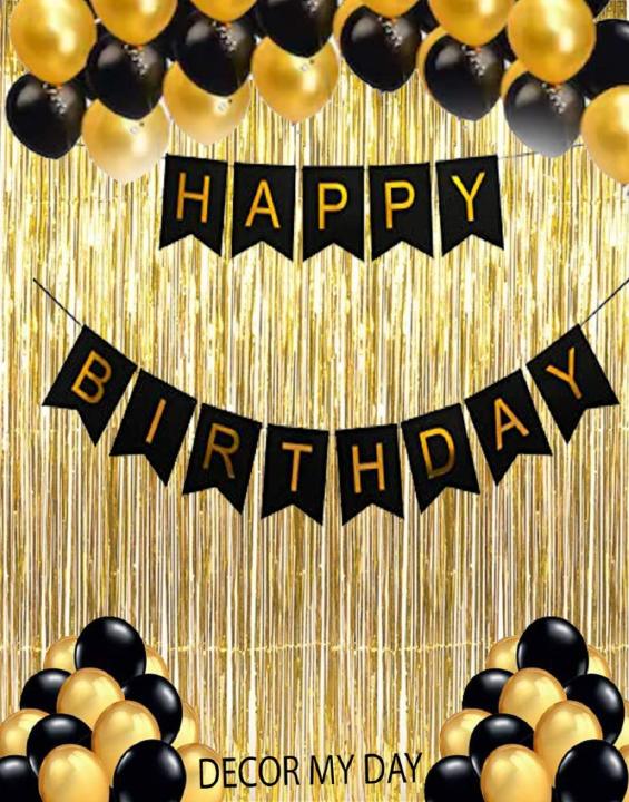 Gorgeous Happy Birthday Theme For Girls & Boys with Combo Blue /Pink & Light Blue ( Including Birthday Banner- Curtain & 30 Balloons ) Tremendous Birthday Themes- Baby Birthday Decorations -Birthday & Party Decorations -Birthday and Party Items