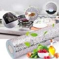 Aluminum foil sticker sheet self adhesive kitchen | oil proof ,waterproof , heatproof aluminium foil paper sticker kitchen walls, drawers ,shelves and furniture (60x200cm )(silver). 
