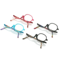Rotating Makeup Reading Glasses Magnifying Makeup Eyewear Flip Down Lenses Fashion Colourful Frame Folding Eyeglasses for Women. 