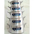 Silver Cooking Pot Set 5-Pieces Set aluminium  Silver Steel Pots Set Best Quality Kitchen Ware Cookware Cooking Pots. 