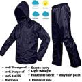 Black & Blue Men's Waterproof Rain coat |Rain Suit with Hood & Carry Bag for Bikers Free Size Fits from M to XXL. 