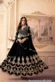Shah Kamal Fabrics Unstitch Katan Silk 2 Piece Long Maxi Embroidery Shirt & Plain Trouser New Design Trendy Party Wear For Women-Black. 