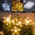 【AiBaby Store】(NEW)6m 40Lights Cherry Blossom Shaped LED Light String Warm Lights Home Party Lights. 