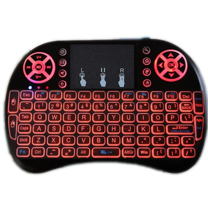 Mini Touch Pad RF 500 Wireless With 3 Colour Backlight Keyboard Mouse ...