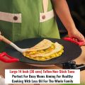 JAPAN Made Portable Electric Tawa 14 Inch (35 CM) with Adjustable Temperature Control -Ideal for Dosa, Roti, Chapati, Paratha, Naan - Large Non-Stick Surface - Safe, Quick & Even Heating, 1000 Watts( BLACK ). 