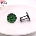 【happy one】New Twins Avengers fashion men's shirt Cufflinks Hulk Round Cuff links Gifts For Men Fans. 