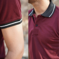 Premium Yarn Dyed Collar Polo In Maroon Color. 