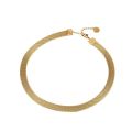 E.B.belle 3 Layers Gold Plating Stainless Steel Anti-allergy Eco-friendly Wide Braided Mesh Chain Gold Choker Necklace For Women. 