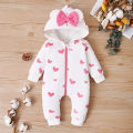 Baby Jumpsuit Breathable Newborn Love Heart Print Warm Romper Infant Pajamas. 