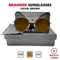 Fashion Polarized & Branded Sunglasses Metal Round Frame UV Protection for Men Women Goggle with Protection Box. 