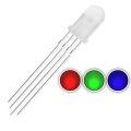 5mm RGB Tri-Color (Red Green Blue Multicolor) 4Pin LED Diodes Common Cathode Diffused Round Lens 29mm Long Lead, Light Emitting Diodes. 