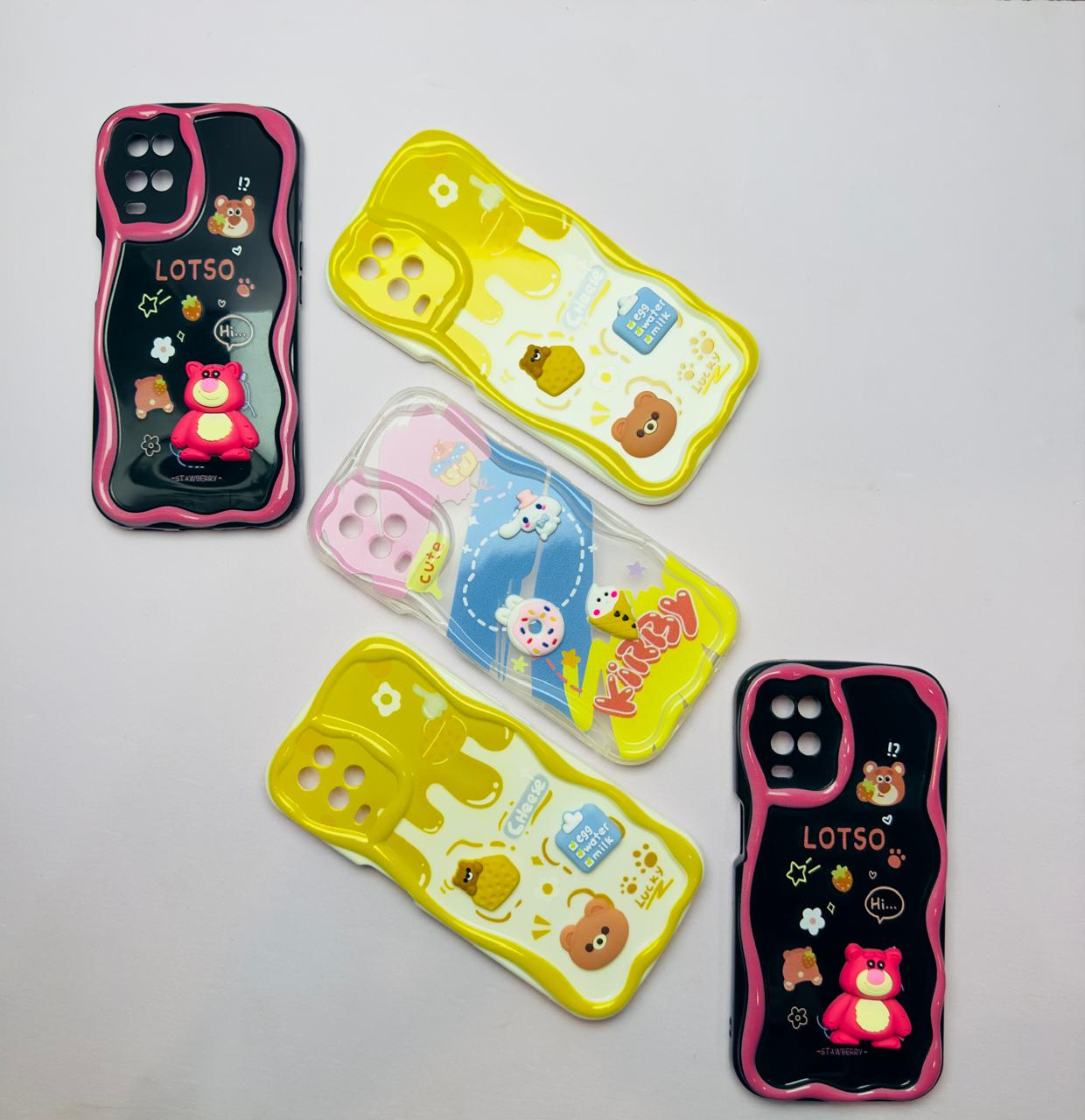 Lahore Mobile Case for Oppo A54 Back Cover Colorful Wavy Phone Cases - Luxerey Back Cover - Creative Lovely 3D Doll -Girls Back Cover