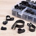 200Pcs R-Type P-Type Cable Clamps Nylon Wire Clip Assortment Kit. 