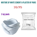 3 KG Mixture of White Cement & Plaster of Paris 30/70. 