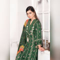 Arasteh  Green Unstitched Viscos Embroidered 3PC Suit For Women V2-08. 